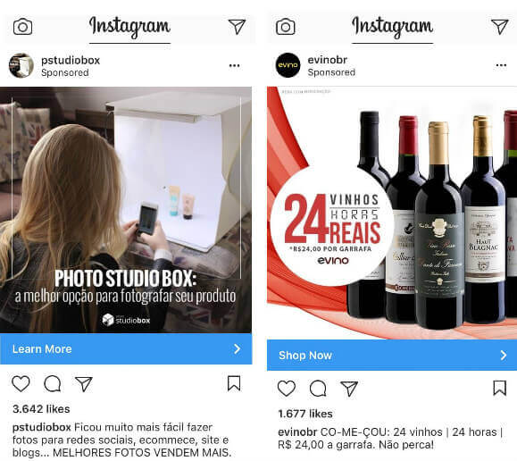 exemplos anúncios patrocinados instagram
